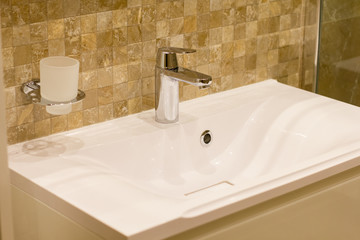 Fototapeta premium Beautiful Modern Bathroom in Luxury New Home