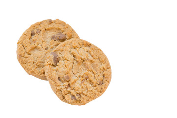 Chocolate chip cookie isolated on white background
