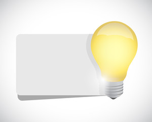 light bulb and white banner space illustration