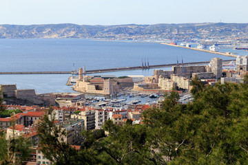 View of Marseille, port.