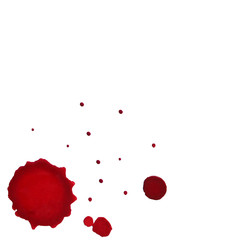 Wine splash and blots concept, watercolor splashes on white background