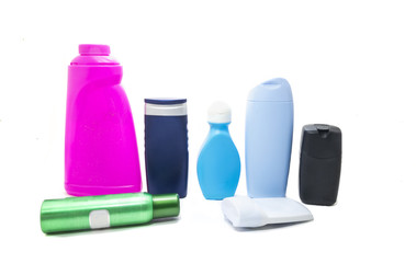 Set of cosmetic products on a white background. Cosmetic package