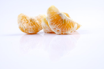 Mandarin orange citrus fruit isolated on white background.