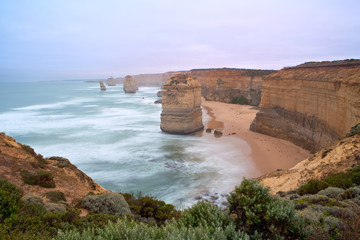 Fototapeta na wymiar The 12 apostles on the Great Ocean Road in Victoria, Australia