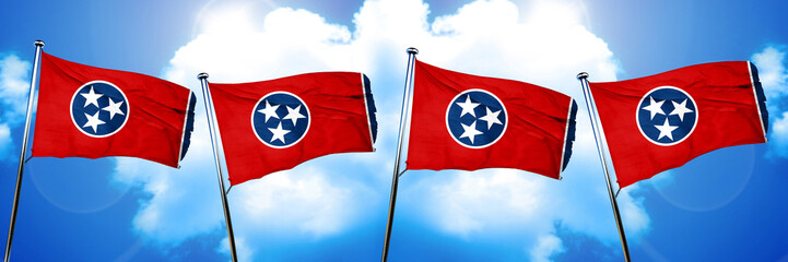 tennessee flag, 3D rendering, on a cloud background