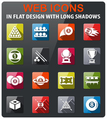 billiards icon set