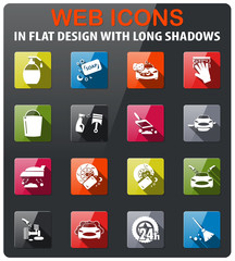 car washer icon set