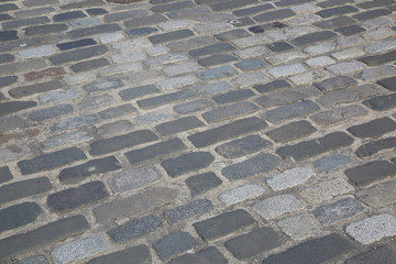 Fototapeta premium Cobbled Stones on Market Street, St Andrews, Fife
