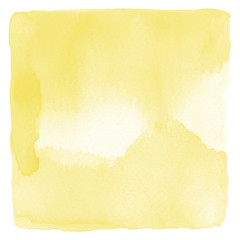 Abstract yellow watercolor on white background