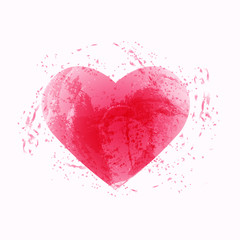 Abstract watercolor pink heart