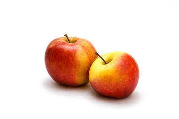 red apples on white background