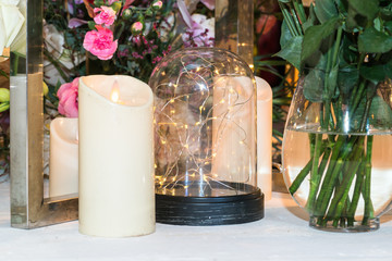candle decoration in the wedding
