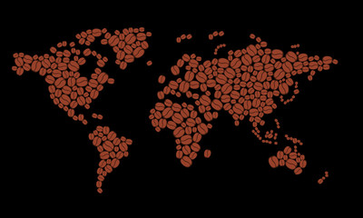 world map coffee