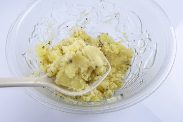 Mash potato in the making.