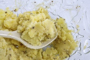 Mash potato in the making.