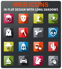 cinema genres icon set