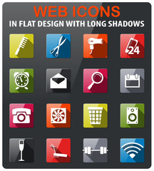 hotel room services icon set