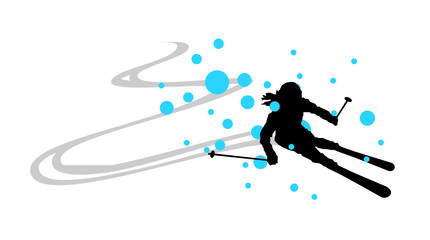 Skifahrer Silhouette