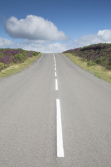 Open Road in North York Moors; Yorkshire; England