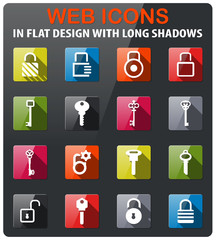 lock and key icon set