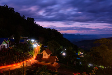 Mountain view at twilight, Chiang Rai