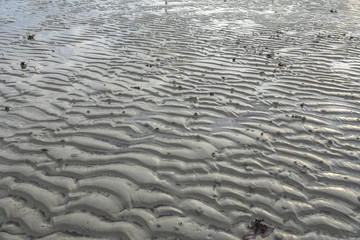 Sand pattern of a beach as background.
