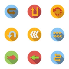 Cursor icons set, flat style