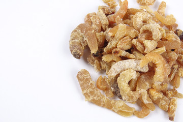 Deep fried shrimps, fritter shrimps, milanese shrimps on white background, small prawn,