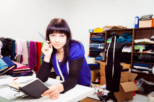 Fashion Designer In Her Studio