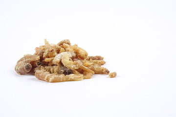 Deep fried shrimps, fritter shrimps, milanese shrimps on white background, small prawn,