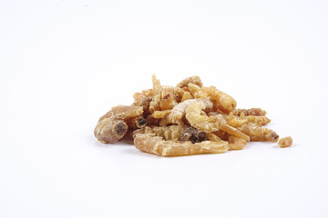 Deep fried shrimps, fritter shrimps, milanese shrimps on white background, small prawn,