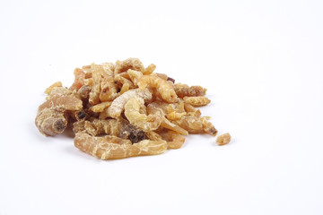 Deep fried shrimps, fritter shrimps, milanese shrimps on white background, small prawn,