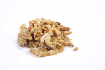Deep fried shrimps, fritter shrimps, milanese shrimps on white background, small prawn,