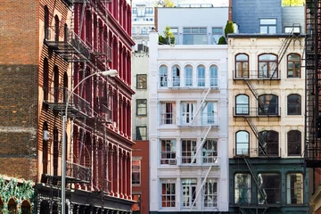 Zelfklevend Fotobehang New York Historische gebouwen in SoHo Manhattan New York City NYC