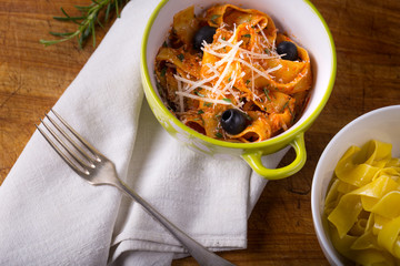 Italian pasta with cheese.