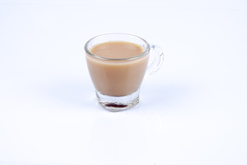 Milk tea isolated on white.