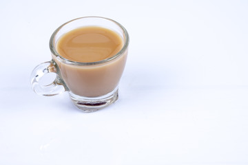 Milk tea isolated on white.