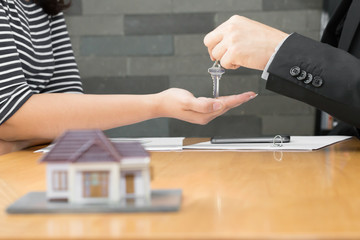 Banks approve loans to buy homes. Real Estate concept