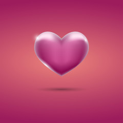 Glowing pink heart on pink background
