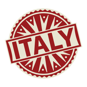 Stamp, label or tag business concept with the text Italy