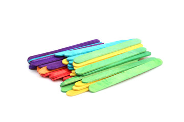 colorful wood ice-cream stick on isolated