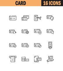 Card flat icon set