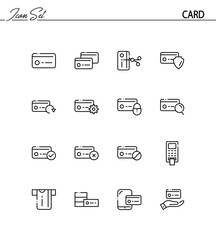 Fototapeta premium Card flat icon set