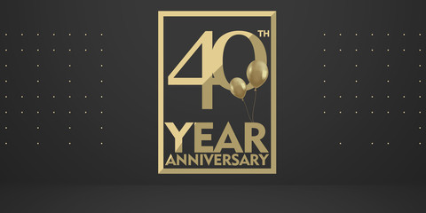 40 th year anniversary gold typography logo