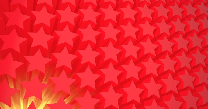 Red stars 3D pattern background