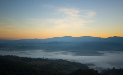Colorful Sunrise over the mountain hills,Sunrise in mountains,Sunrise landscape