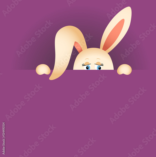 &ldquo;Easter background with cute bunny peeking out&rdquo; Stock image and royalty