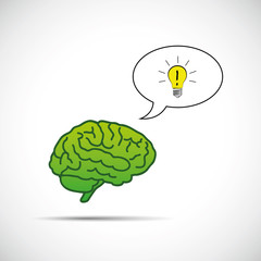 grünes gehirn mit idee