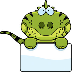 Cartoon Iguana Sign