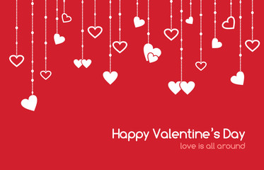 Vector red greeting card for Valentines Day